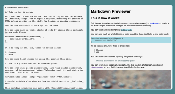A markdown previewer.